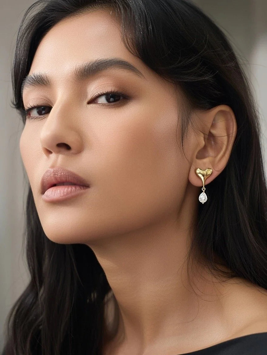 Heart Drop Earrings - image 2